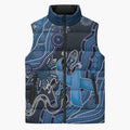 Personalised Autism Awareness Sleeveless Puffer Jacket Hope Ribbon And Aboriginal Patterns