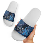 Autism Awareness Slide Sandals Hope Ribbon And Aboriginal Patterns