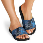 Autism Awareness Slide Sandals Hope Ribbon And Aboriginal Patterns