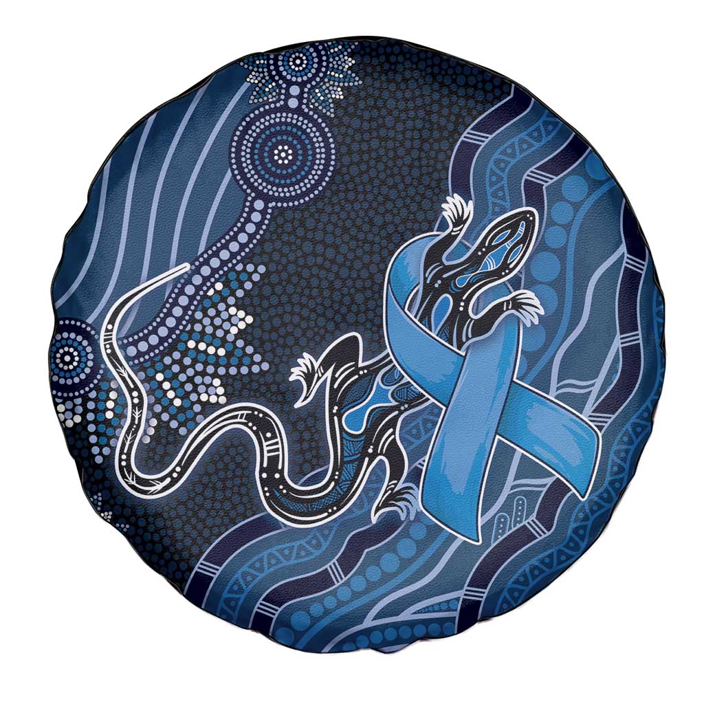 Autism Awareness Spare Tire Cover Hope Ribbon And Aboriginal Patterns