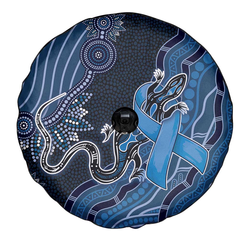 Autism Awareness Spare Tire Cover Hope Ribbon And Aboriginal Patterns