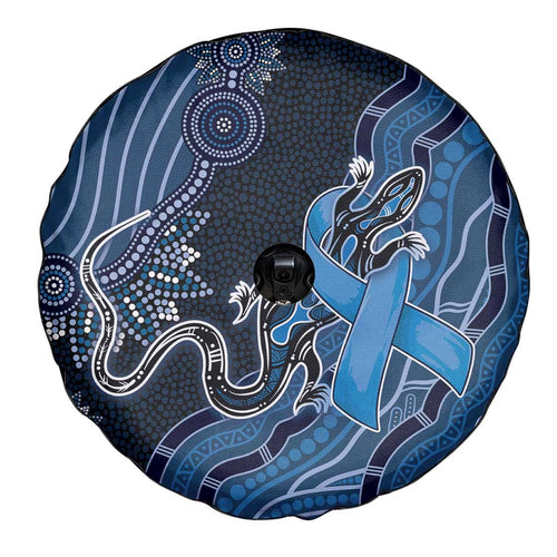 Autism Awareness Spare Tire Cover Hope Ribbon And Aboriginal Patterns