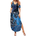 Personalised Autism Awareness Summer Maxi Dress Hope Ribbon And Aboriginal Patterns