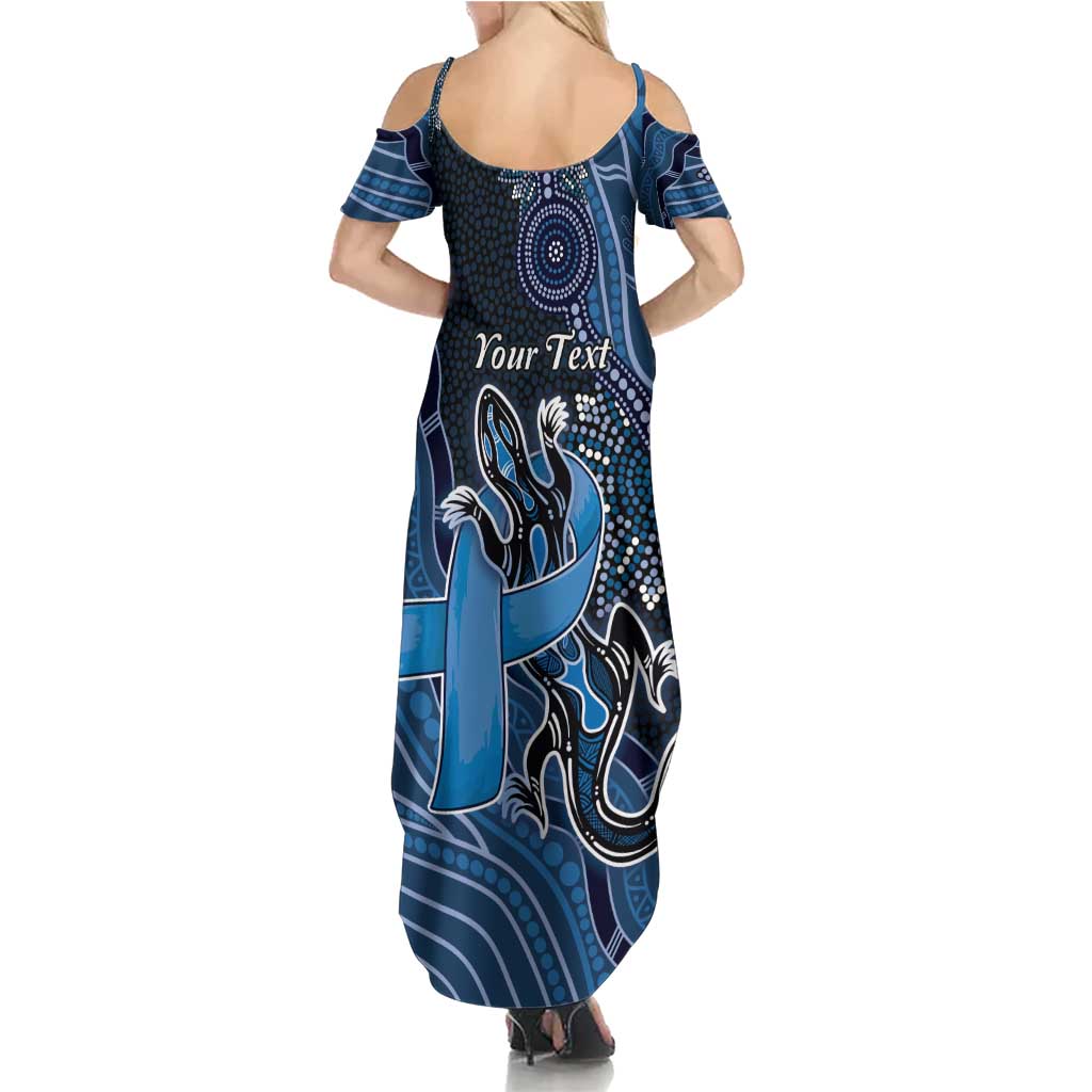 Personalised Autism Awareness Summer Maxi Dress Hope Ribbon And Aboriginal Patterns