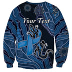 Personalised Autism Awareness Sweatshirt Hope Ribbon And Aboriginal Patterns