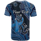 Personalised Autism Awareness T Shirt Hope Ribbon And Aboriginal Patterns
