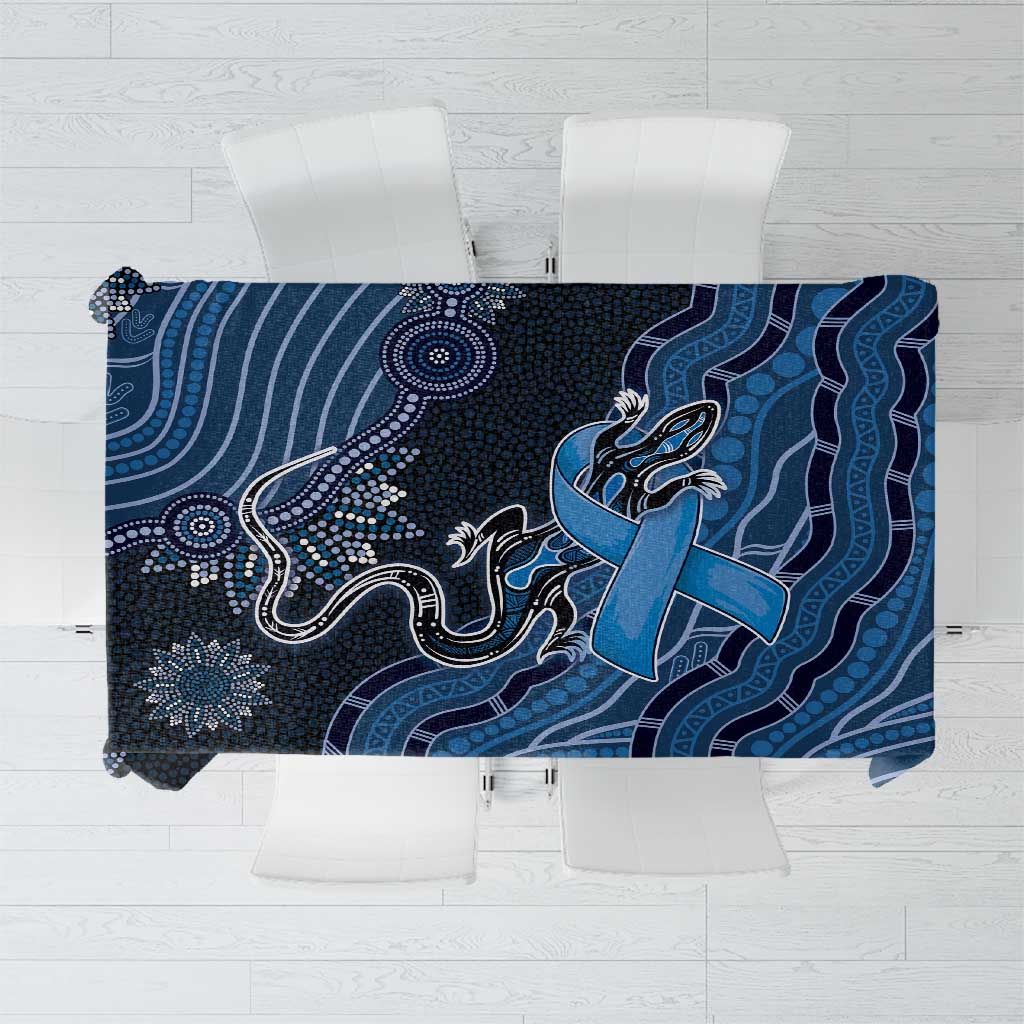 Autism Awareness Tablecloth Hope Ribbon And Aboriginal Patterns