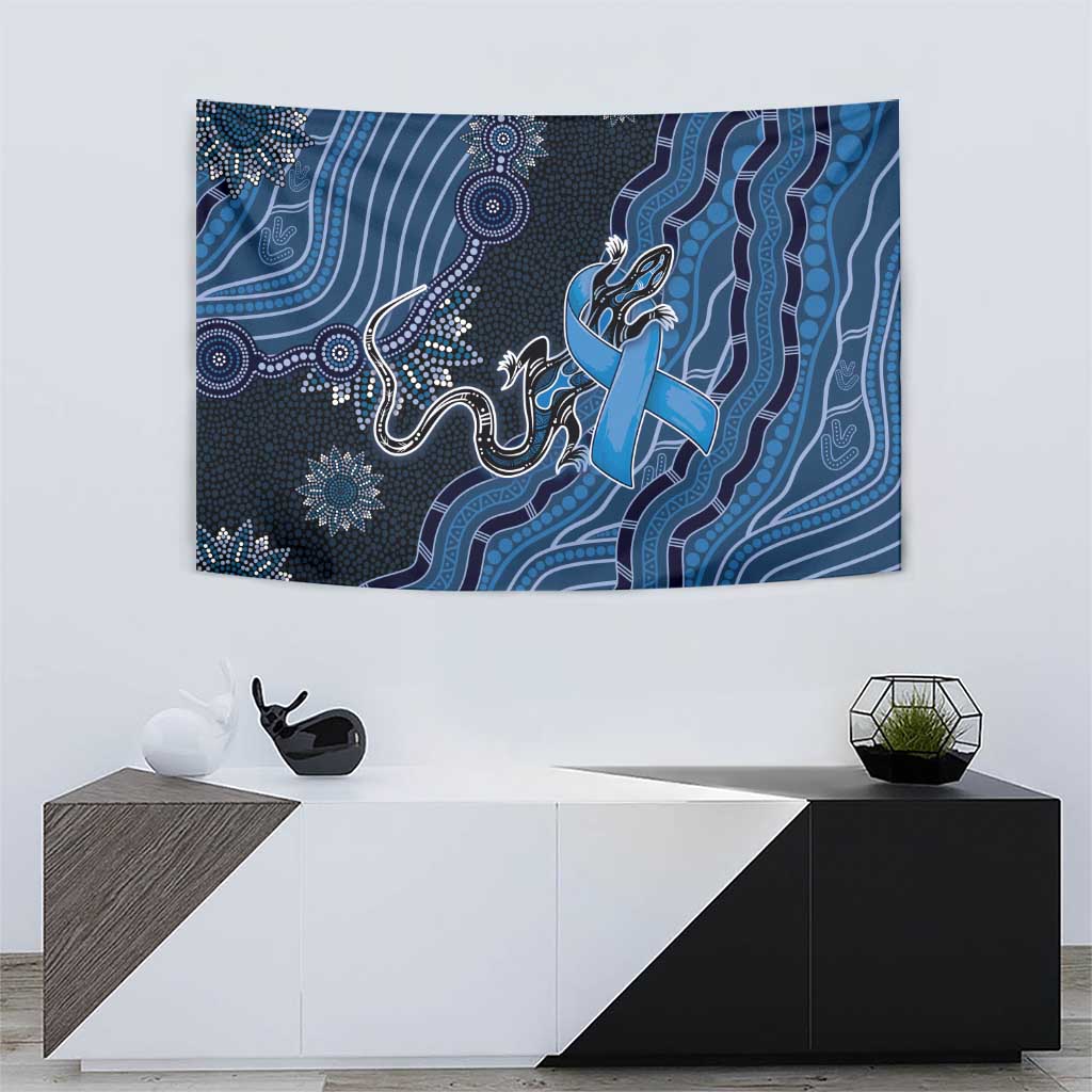 Autism Awareness Tapestry Hope Ribbon And Aboriginal Patterns