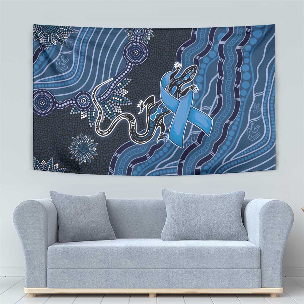 Autism Awareness Tapestry Hope Ribbon And Aboriginal Patterns