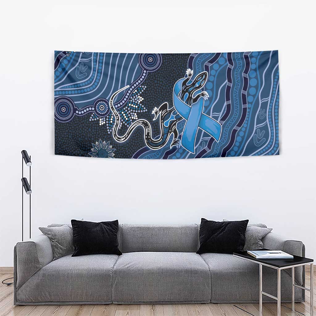 Autism Awareness Tapestry Hope Ribbon And Aboriginal Patterns