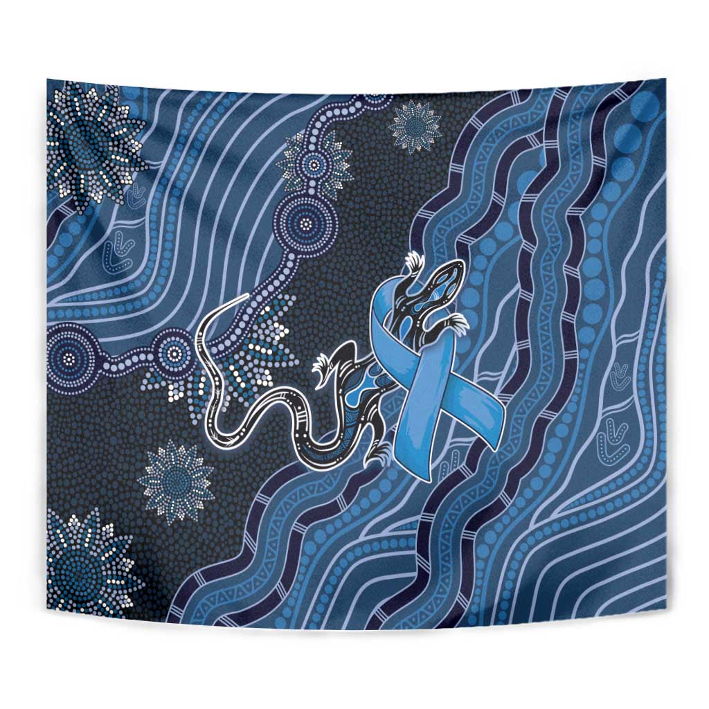 Autism Awareness Tapestry Hope Ribbon And Aboriginal Patterns