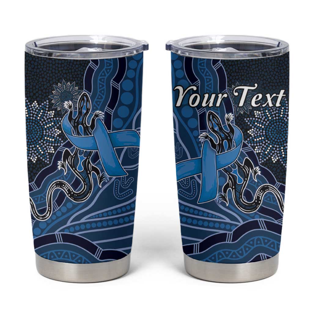 Personalised Autism Awareness Tumbler Cup Hope Ribbon And Aboriginal Patterns