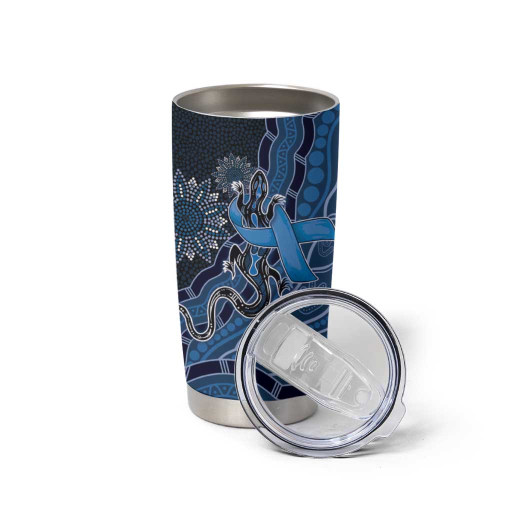 Personalised Autism Awareness Tumbler Cup Hope Ribbon And Aboriginal Patterns