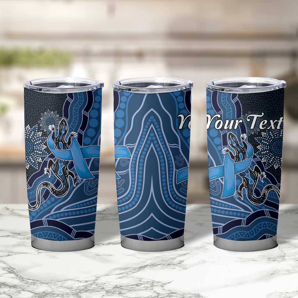 Personalised Autism Awareness Tumbler Cup Hope Ribbon And Aboriginal Patterns