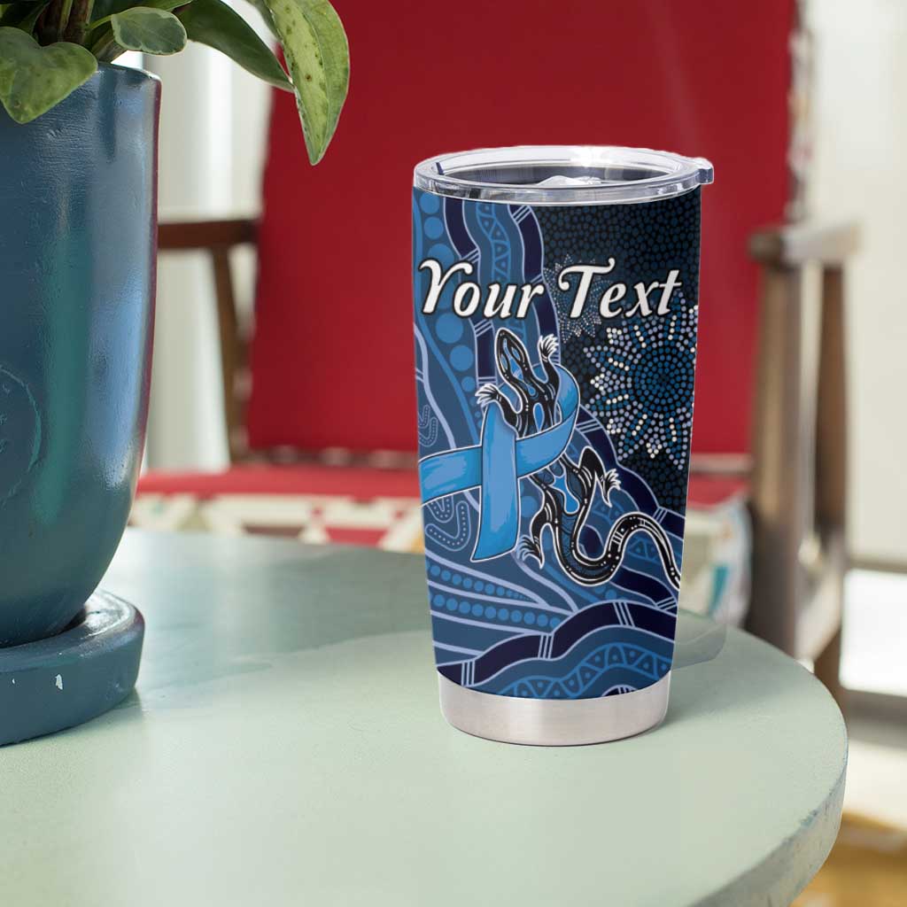Personalised Autism Awareness Tumbler Cup Hope Ribbon And Aboriginal Patterns