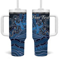 Personalised Autism Awareness Tumbler With Handle Hope Ribbon And Aboriginal Patterns