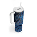 Personalised Autism Awareness Tumbler With Handle Hope Ribbon And Aboriginal Patterns