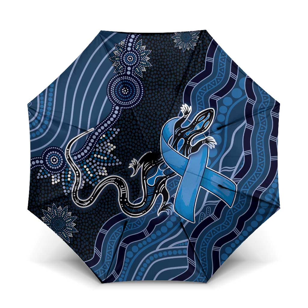 Autism Awareness Umbrella Hope Ribbon And Aboriginal Patterns