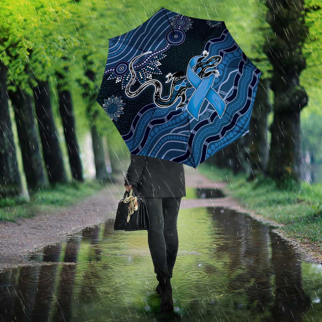 Autism Awareness Umbrella Hope Ribbon And Aboriginal Patterns