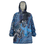 Personalised Autism Awareness Wearable Blanket Hoodie Hope Ribbon And Aboriginal Patterns