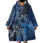 Personalised Autism Awareness Wearable Blanket Hoodie Hope Ribbon And Aboriginal Patterns