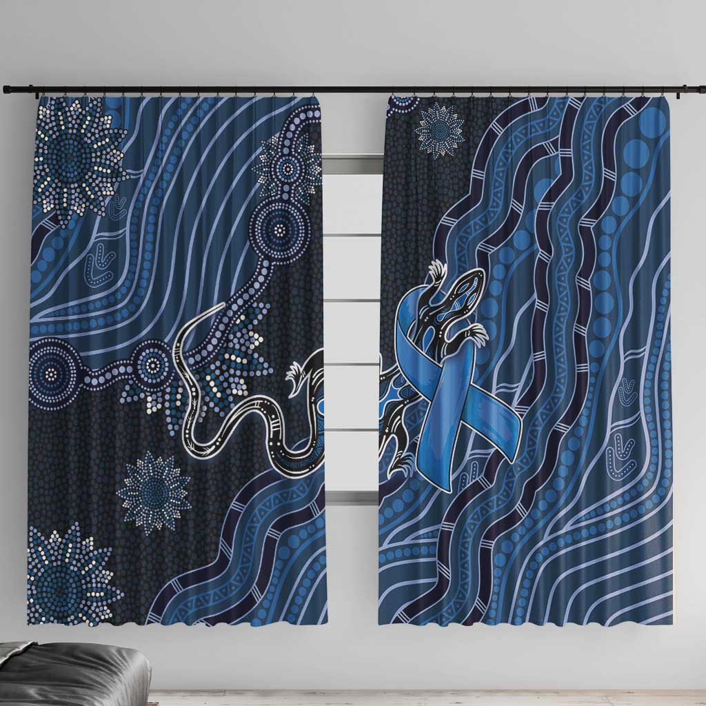 Autism Awareness Window Curtain Hope Ribbon And Aboriginal Patterns