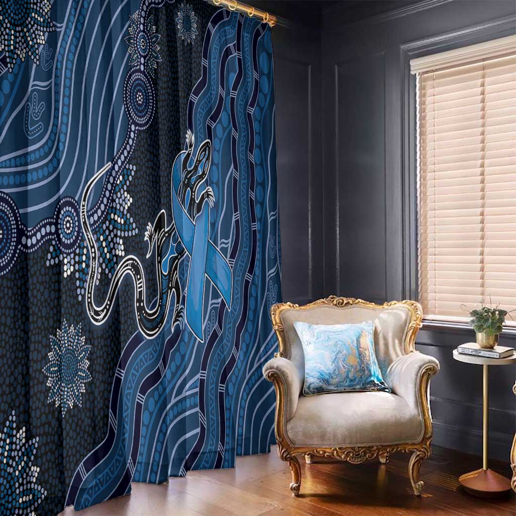 Autism Awareness Window Curtain Hope Ribbon And Aboriginal Patterns