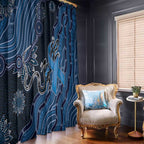 Autism Awareness Window Curtain Hope Ribbon And Aboriginal Patterns