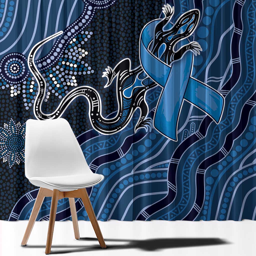 Autism Awareness Window Curtain Hope Ribbon And Aboriginal Patterns