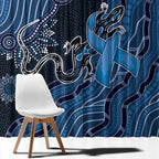 Autism Awareness Window Curtain Hope Ribbon And Aboriginal Patterns