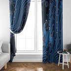 Autism Awareness Window Curtain Hope Ribbon And Aboriginal Patterns