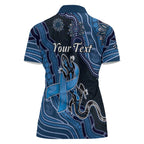 Personalised Autism Awareness Women Polo Shirt Hope Ribbon And Aboriginal Patterns