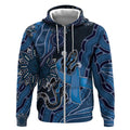 Personalised Autism Awareness Zip Hoodie Hope Ribbon And Aboriginal Patterns