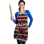 Ngapuhi Aotearoa Meri Kirihimete Apron Maori Silver Fern Koru Tribal Pattern
