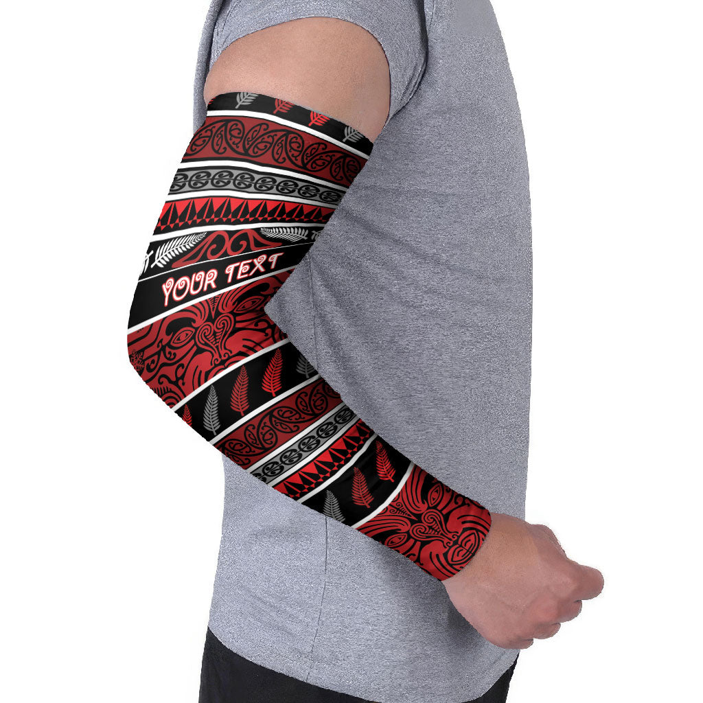 Personalised Ngapuhi Aotearoa Meri Kirihimete Arm Sleeves Maori Silver Fern Koru Tribal Pattern