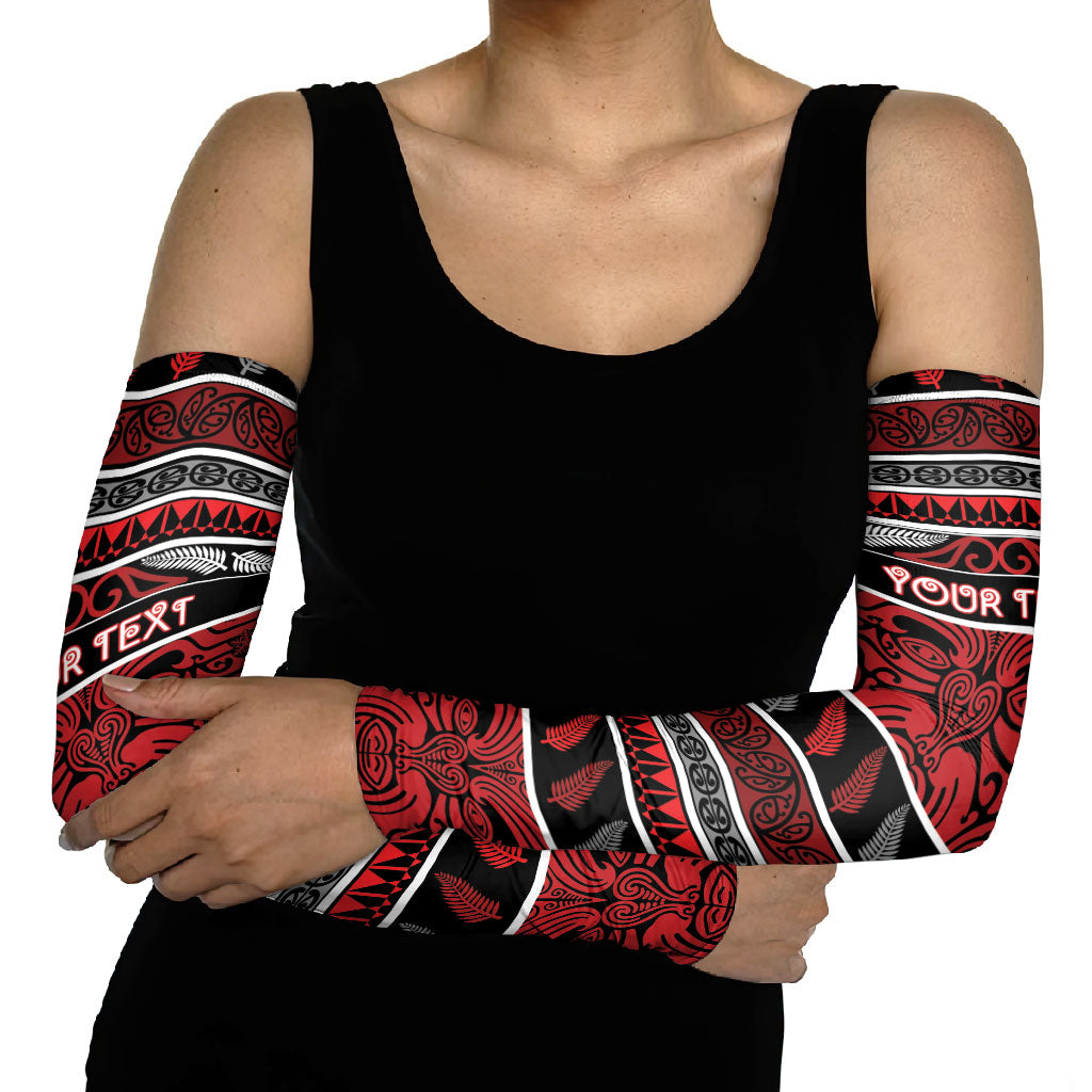 Personalised Ngapuhi Aotearoa Meri Kirihimete Arm Sleeves Maori Silver Fern Koru Tribal Pattern