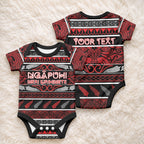 Personalised Ngapuhi Aotearoa Meri Kirihimete Baby Onesie Maori Silver Fern Koru Tribal Pattern