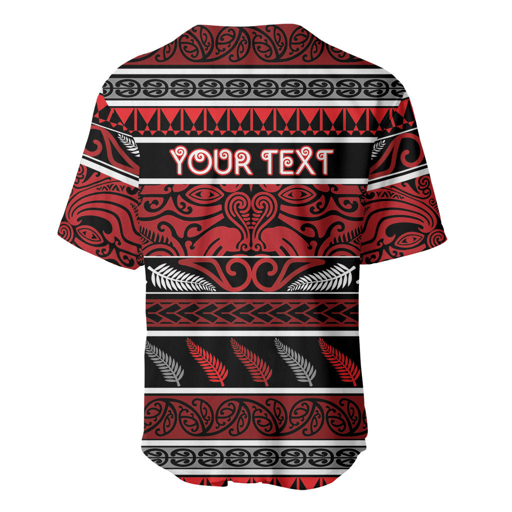Personalised Ngapuhi Aotearoa Meri Kirihimete Baseball Jersey Maori Silver Fern Koru Tribal Pattern