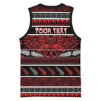 Personalised Ngapuhi Aotearoa Meri Kirihimete Basketball Jersey Maori Silver Fern Koru Tribal Pattern