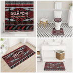 Ngapuhi Aotearoa Meri Kirihimete Bathroom Set Maori Silver Fern Koru Tribal Pattern