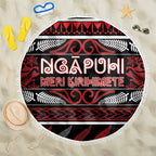 Ngapuhi Aotearoa Meri Kirihimete Beach Blanket Maori Silver Fern Koru Tribal Pattern
