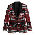 Personalised Ngapuhi Aotearoa Meri Kirihimete Blazer Maori Silver Fern Koru Tribal Pattern