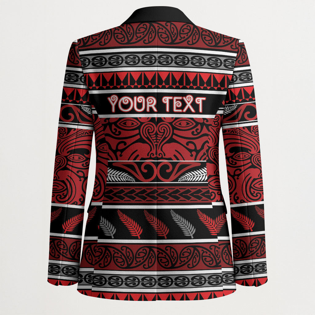 Personalised Ngapuhi Aotearoa Meri Kirihimete Blazer Maori Silver Fern Koru Tribal Pattern