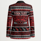 Personalised Ngapuhi Aotearoa Meri Kirihimete Blazer Maori Silver Fern Koru Tribal Pattern