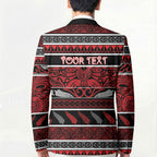 Personalised Ngapuhi Aotearoa Meri Kirihimete Blazer Maori Silver Fern Koru Tribal Pattern