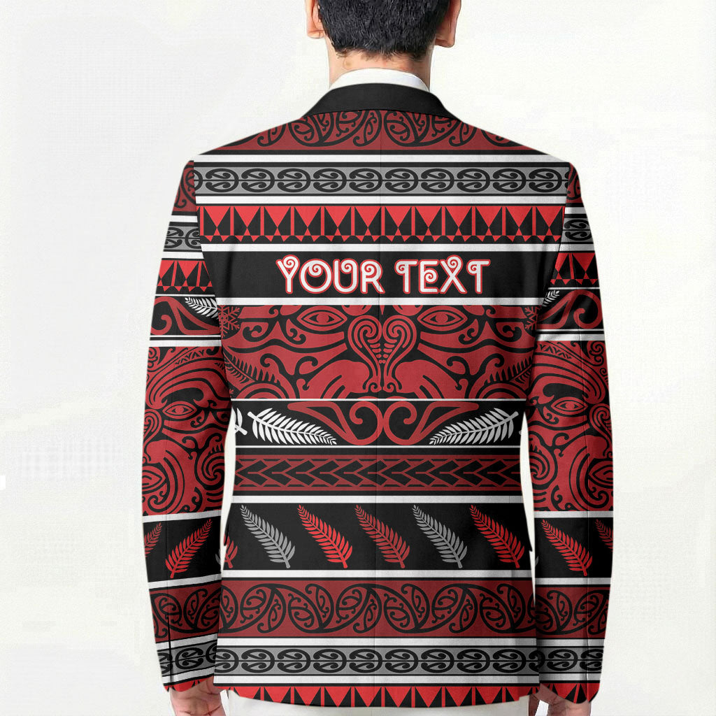 Personalised Ngapuhi Aotearoa Meri Kirihimete Blazer Maori Silver Fern Koru Tribal Pattern