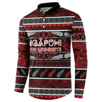 Personalised Ngapuhi Aotearoa Meri Kirihimete Button Sweatshirt Maori Silver Fern Koru Tribal Pattern
