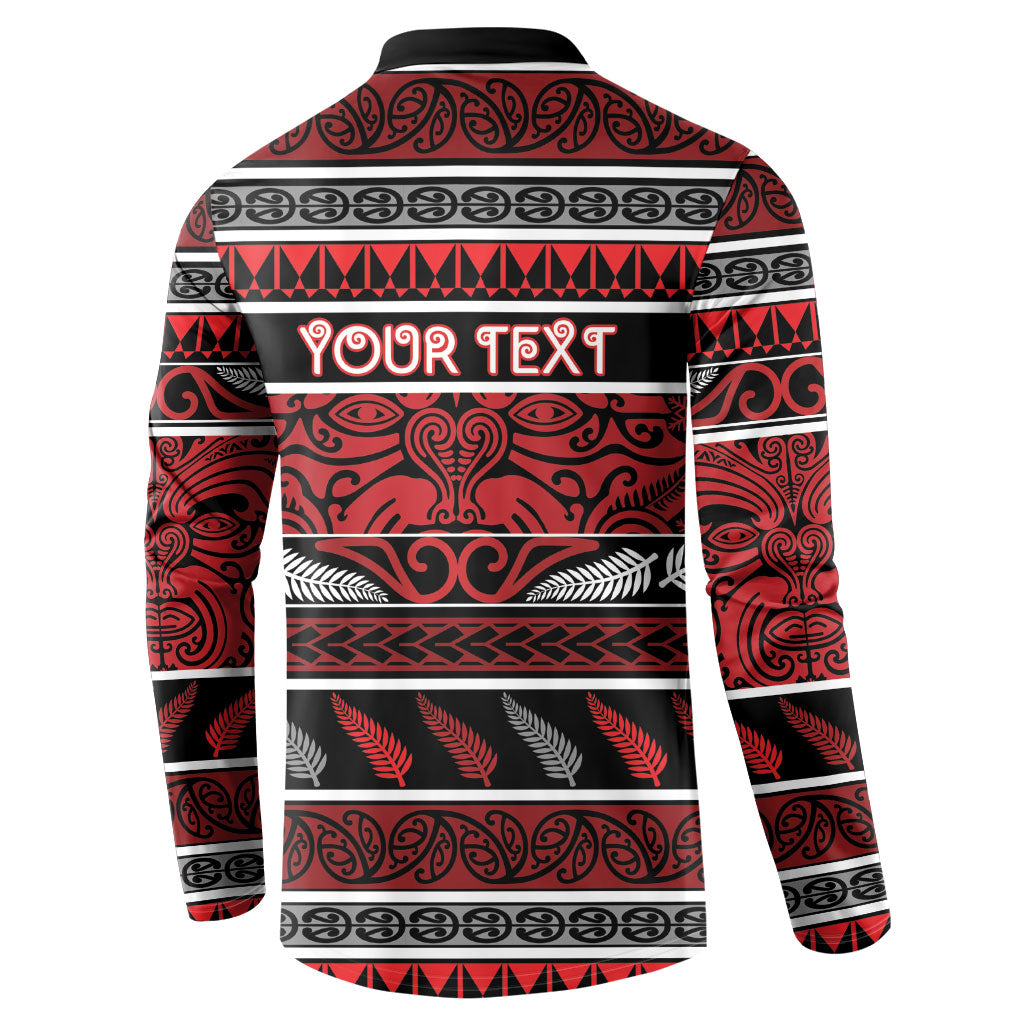 Personalised Ngapuhi Aotearoa Meri Kirihimete Button Sweatshirt Maori Silver Fern Koru Tribal Pattern