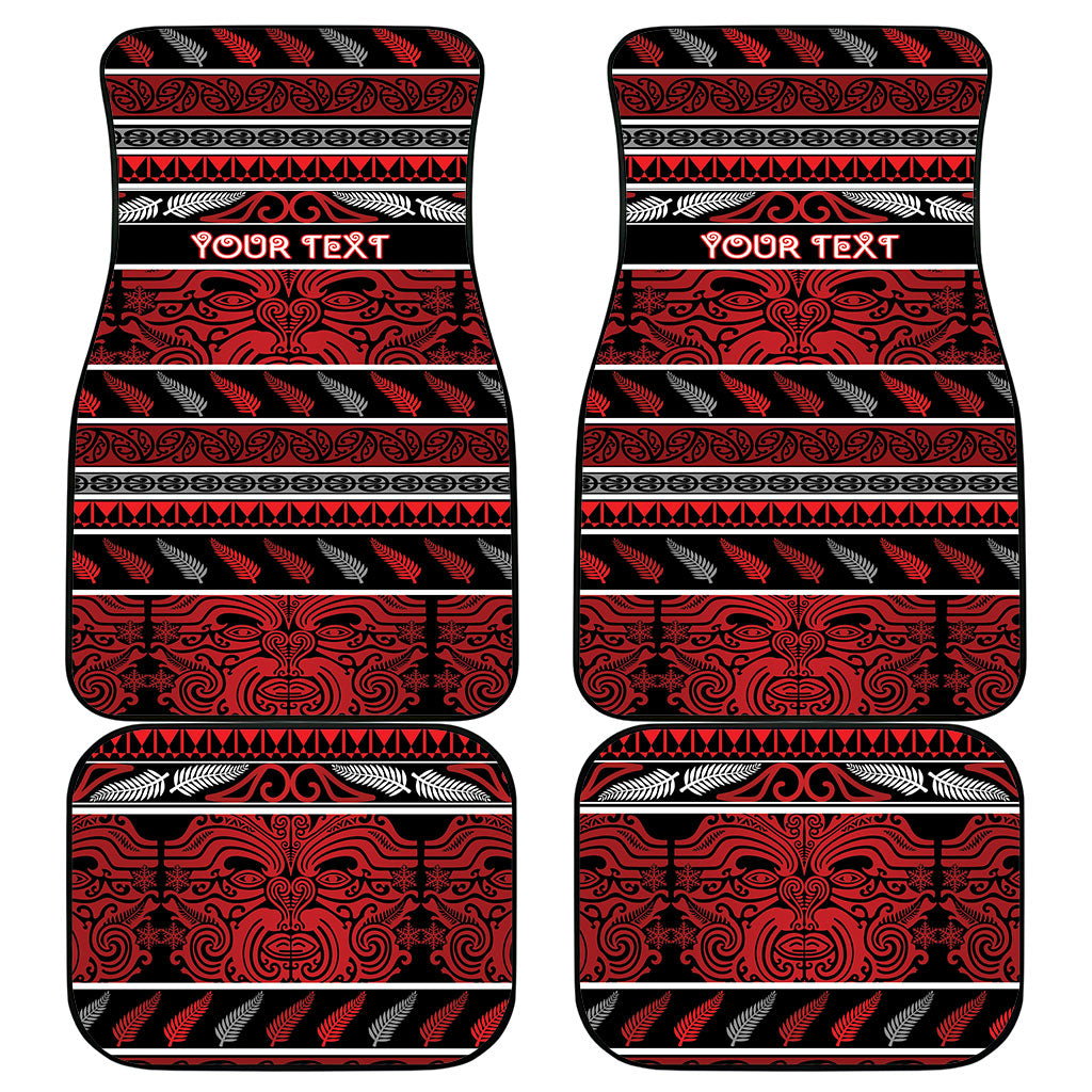 Personalised Ngapuhi Aotearoa Meri Kirihimete Car Mats Maori Silver Fern Koru Tribal Pattern