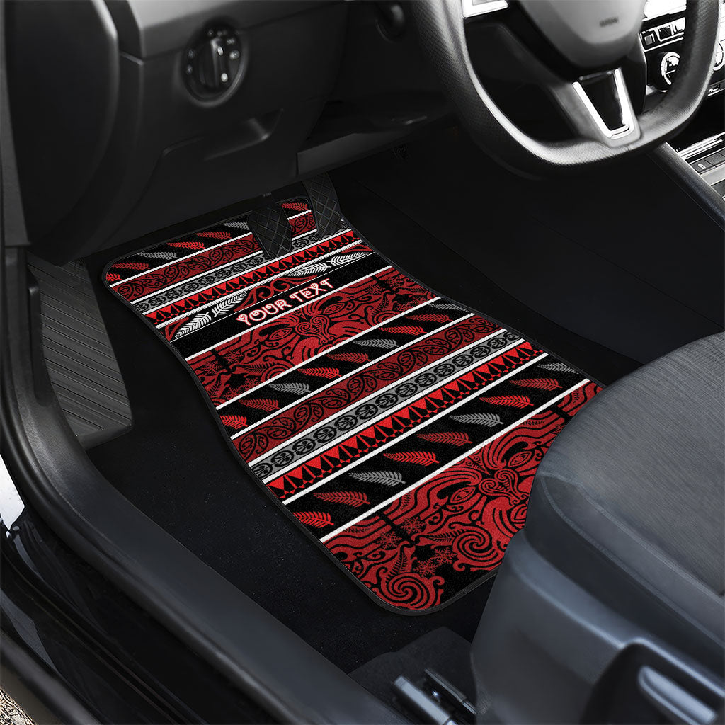 Personalised Ngapuhi Aotearoa Meri Kirihimete Car Mats Maori Silver Fern Koru Tribal Pattern